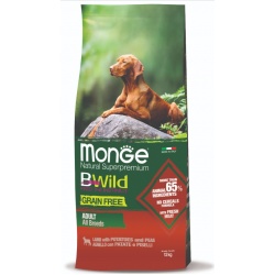 Monge Dog BWild GRAIN FREE беззерновой корм из мяса ягненка с картофелем для взрослых собак всех пород
